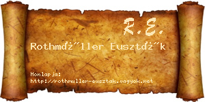 Rothmüller Euszták névjegykártya
